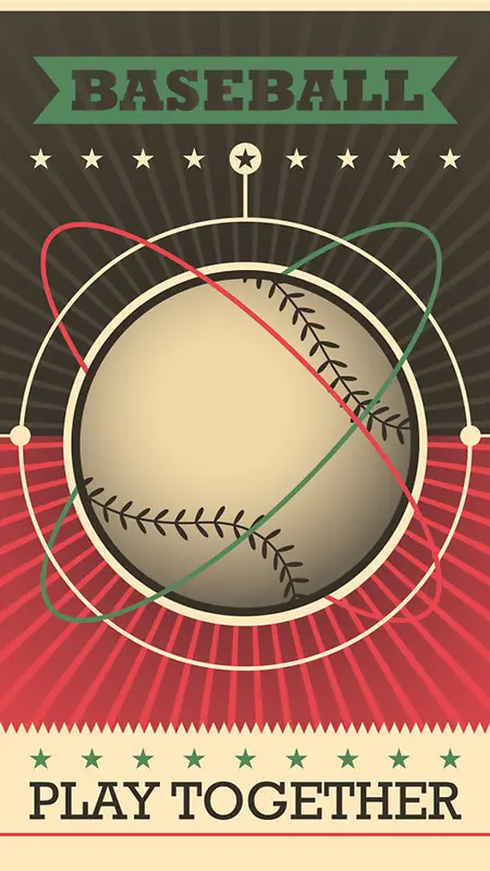 多彩条纹棒球背景图