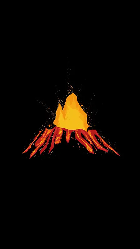 火山喷发黑色H5背景素材