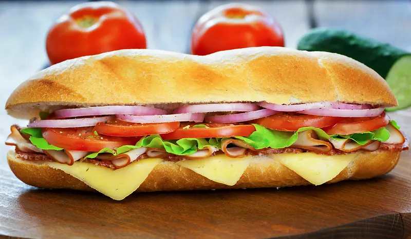 美味的三明治美食高清图片