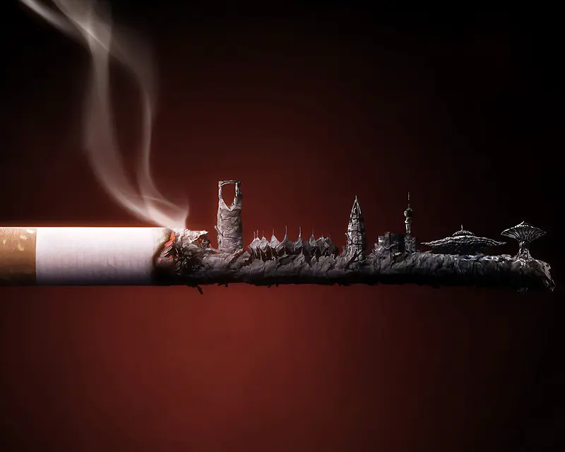 吸烟有害健康公益广告背景