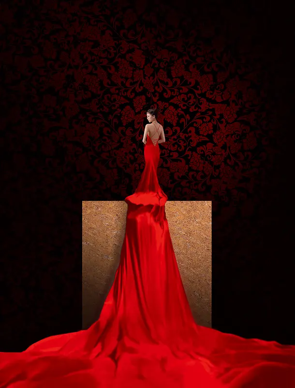 红裙时尚背景素材
