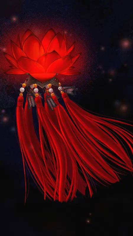 红色莲花灯背景图