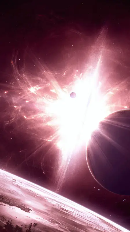 星球星空炸裂宇宙科幻H5背景图
