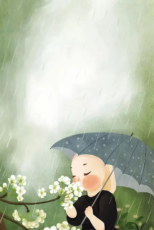 雨中的花朵海报设计