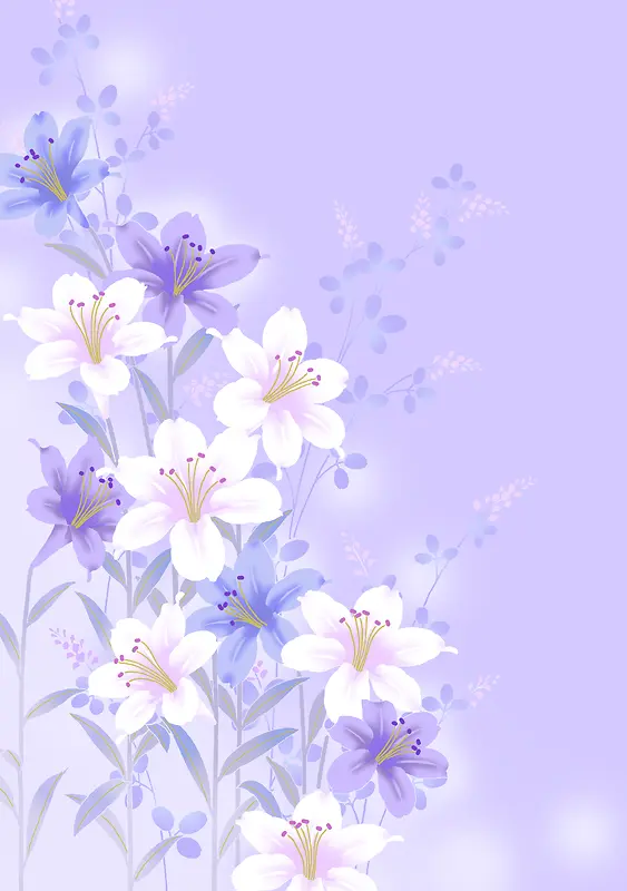 紫色优雅花朵背景素材