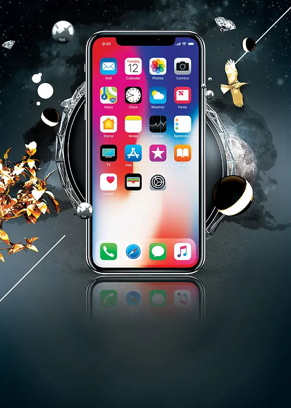 欧美风iPhoneX预售海报背景psd