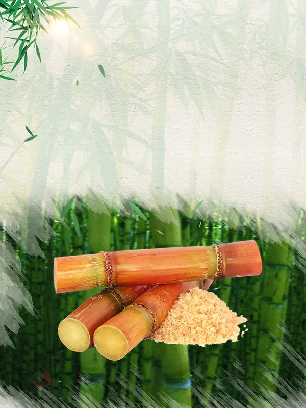 大气中国风甘蔗美食海报背景素材
