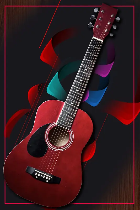 音乐吉他古典音乐海报背景素材