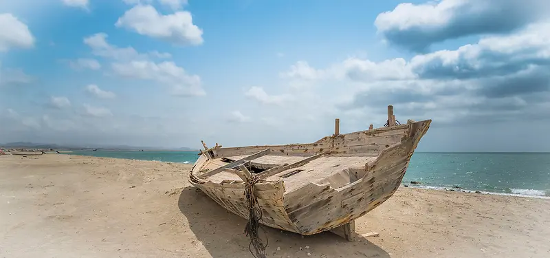 海边木船背景图