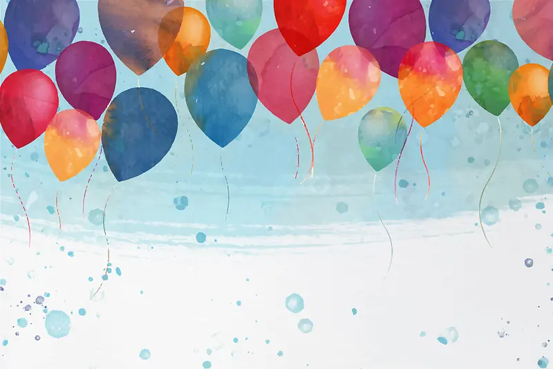 卡通手绘气球海报聚会派对浪漫背景素材
