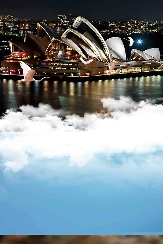 醉美澳大利亚旅游海报背景模板