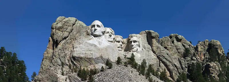 美国总统雕像山海报背景
