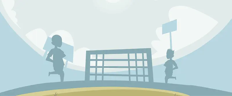 足球卡通蓝色banner