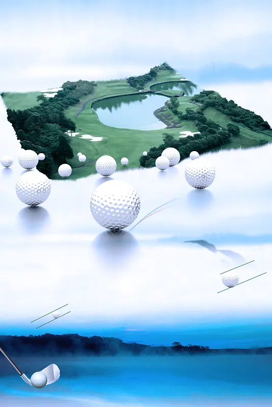 高尔夫文化运动俱乐部海报背景素材