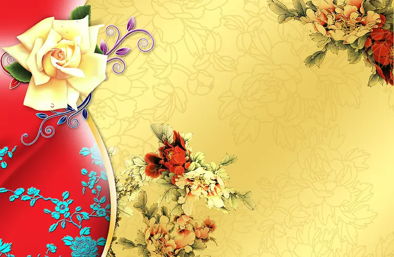 中式大气传统春节礼盒海报背景素材