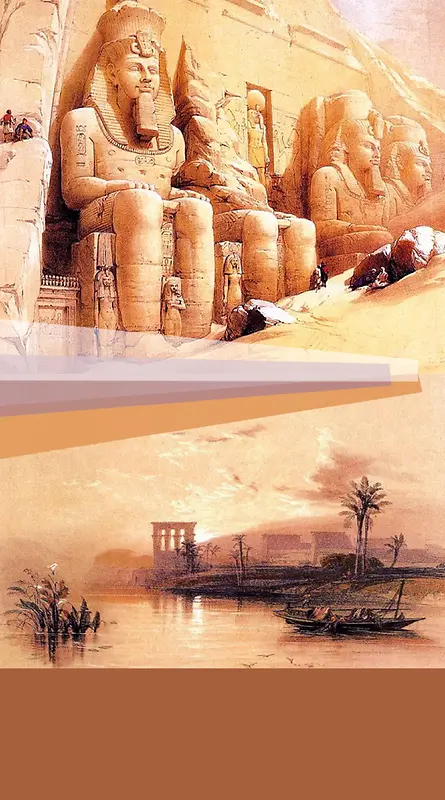 埃及旅游宣传海报背景模板