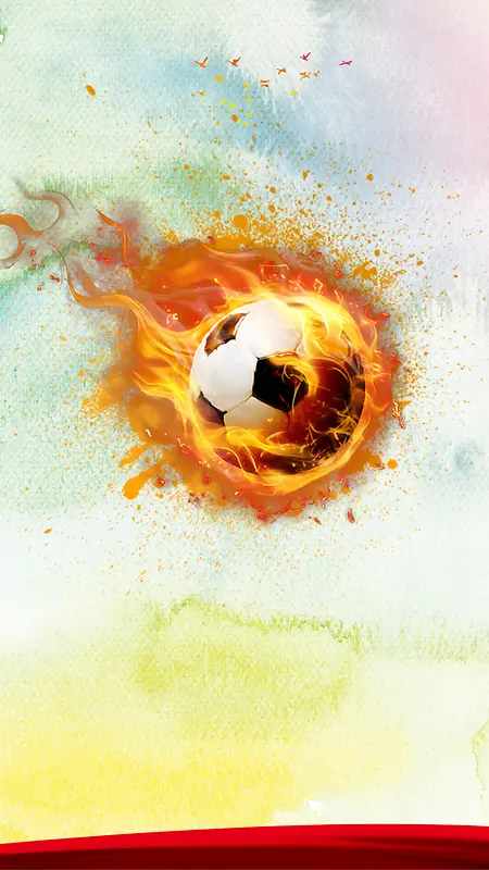 彩色足球比赛PS源文件H5背景素材