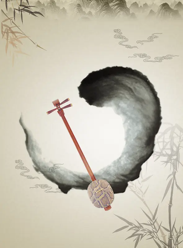 中国风传统乐器背景素材