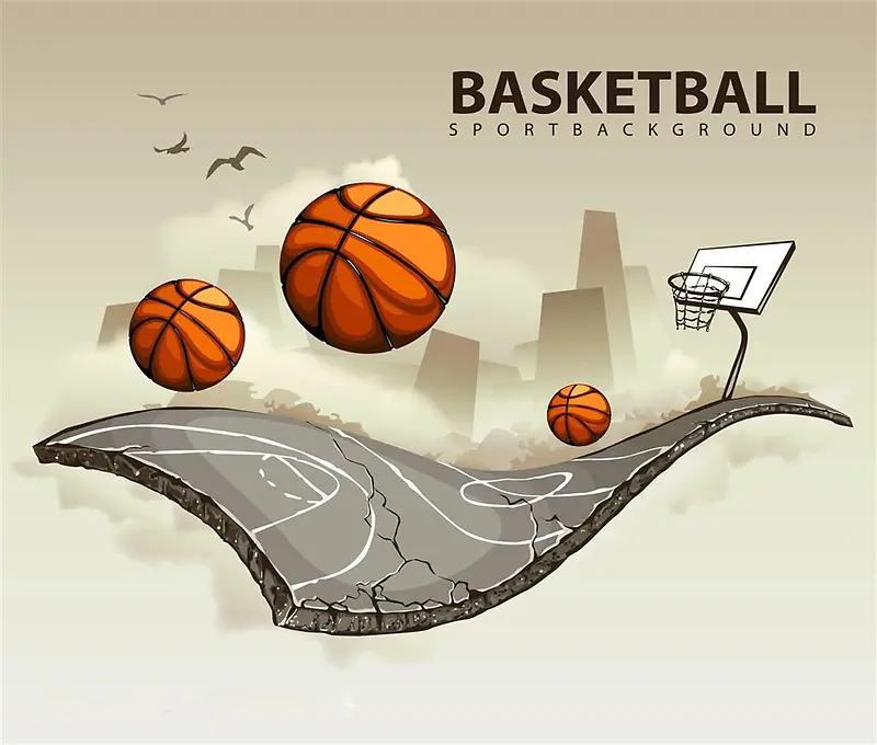 大学生篮球运动会海报矢量图