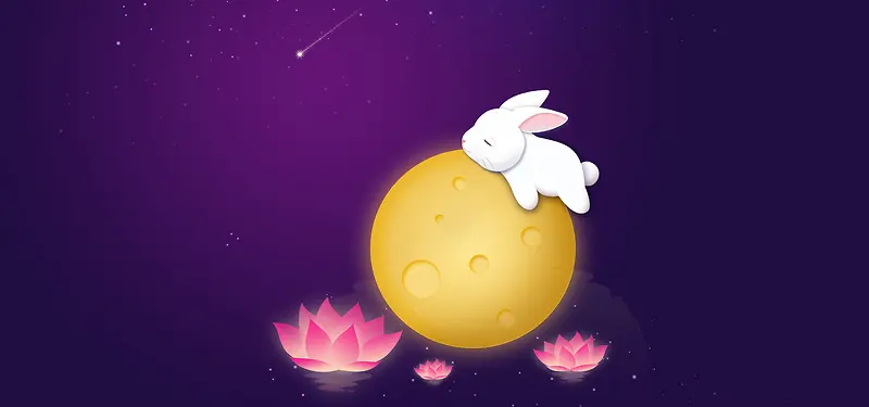 月亮月兔传统背景