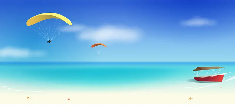 沙滩海滩滑翔伞背景
