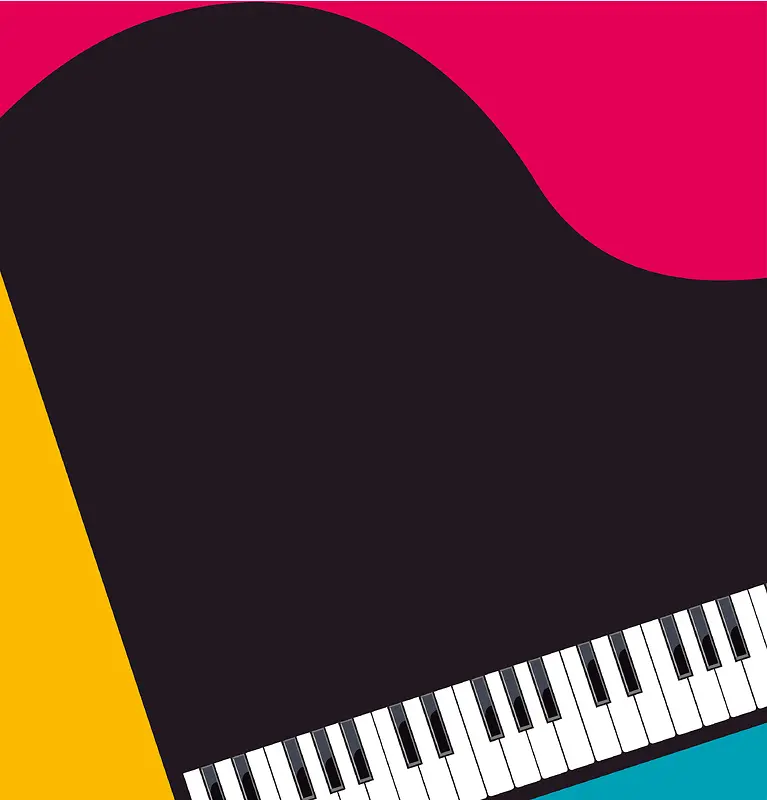 彩色钢琴海报矢量背景素材