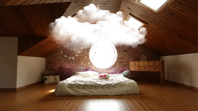 室内云朵创意设计平面广告