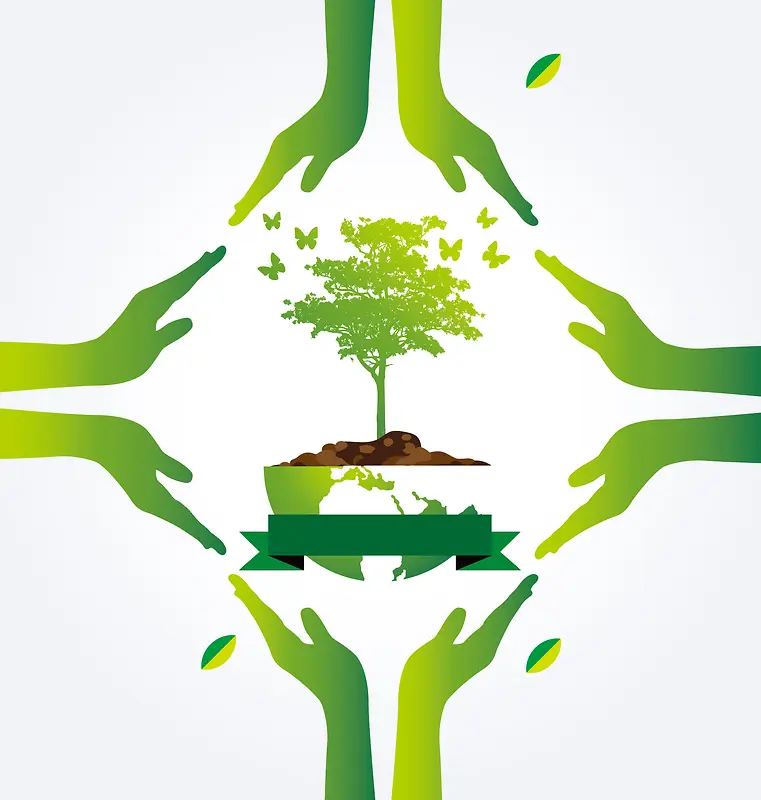 绿色生态保护公益海报背景素材