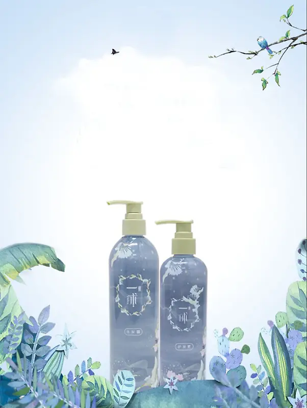 洗发水广告海报背景素材