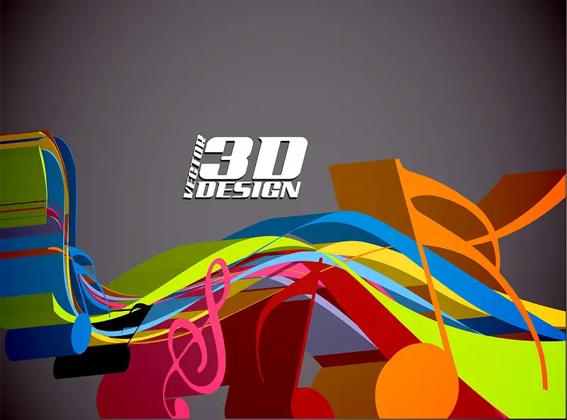彩色3D立体图音乐背景