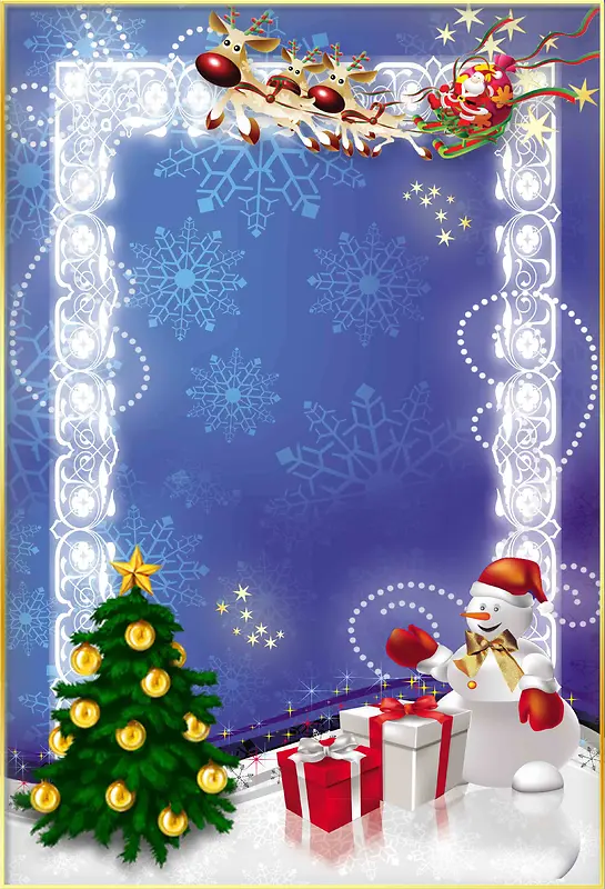 圣诞节相框模板背景图