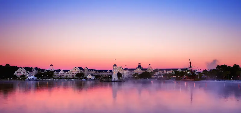 夕阳城市背景