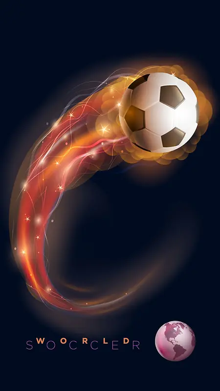 足球火焰矢量图H5背景