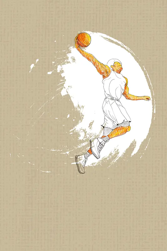 矢量插画篮球运动海报背景