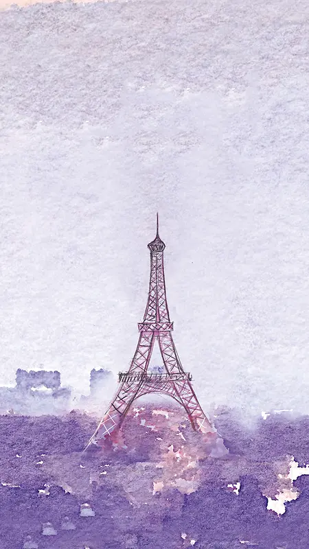 唯美巴黎铁塔H5背景