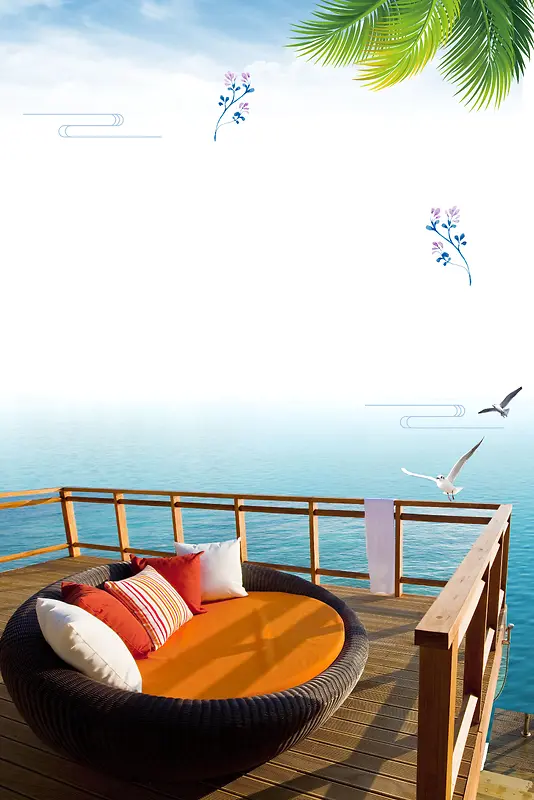 马尔代夫蜜月旅行海报背景素材
