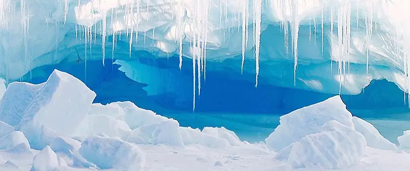 蓝色冰川背景装饰
