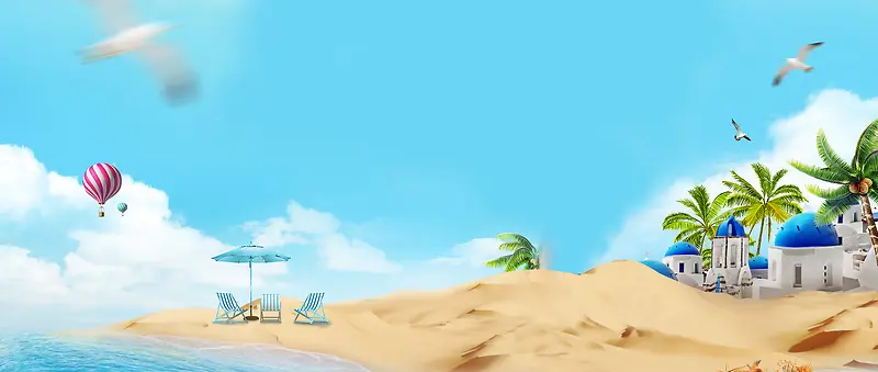 海滩景色旅游摄影banner