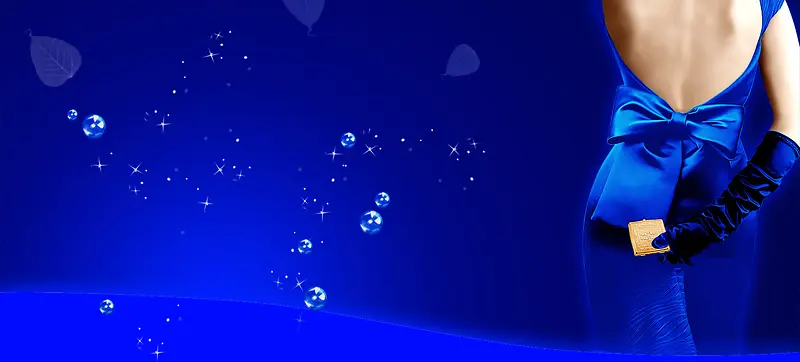 蓝色梦幻美女背影性感背景banner背景图片素材下载_图片编号qngzoveo-免抠素材网