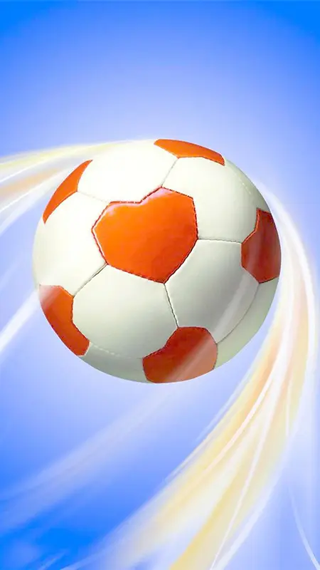 清新橙白色足球背景图