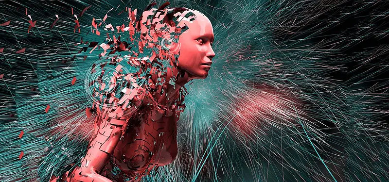 创意未来科技机器人碎片高清图片