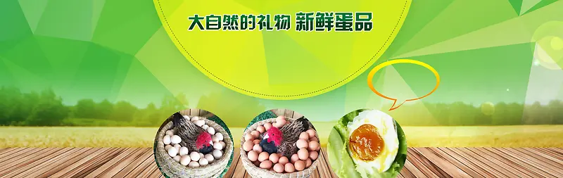 新鲜鸡蛋绿色食品摄影banner