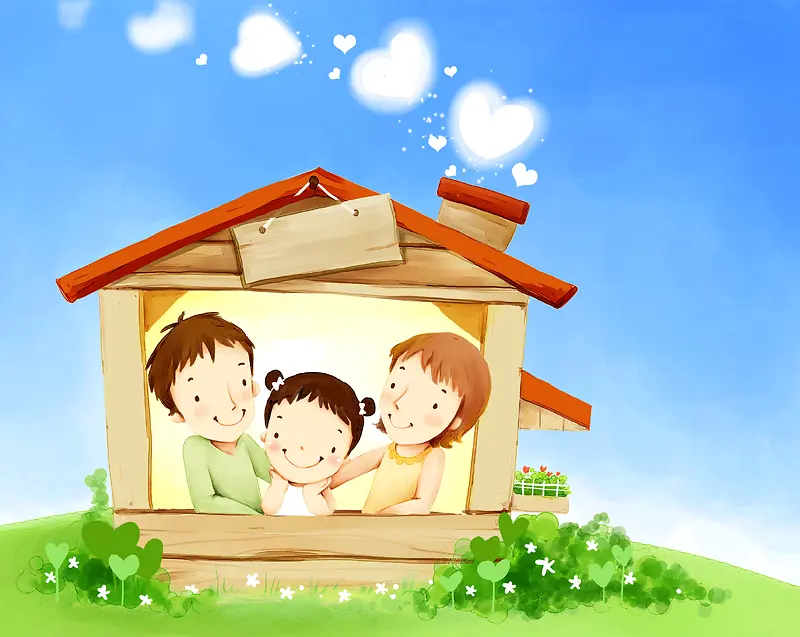 韩国儿童插画海报背景素材