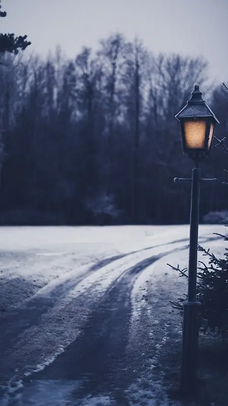 冬天雪景夜景H5背景