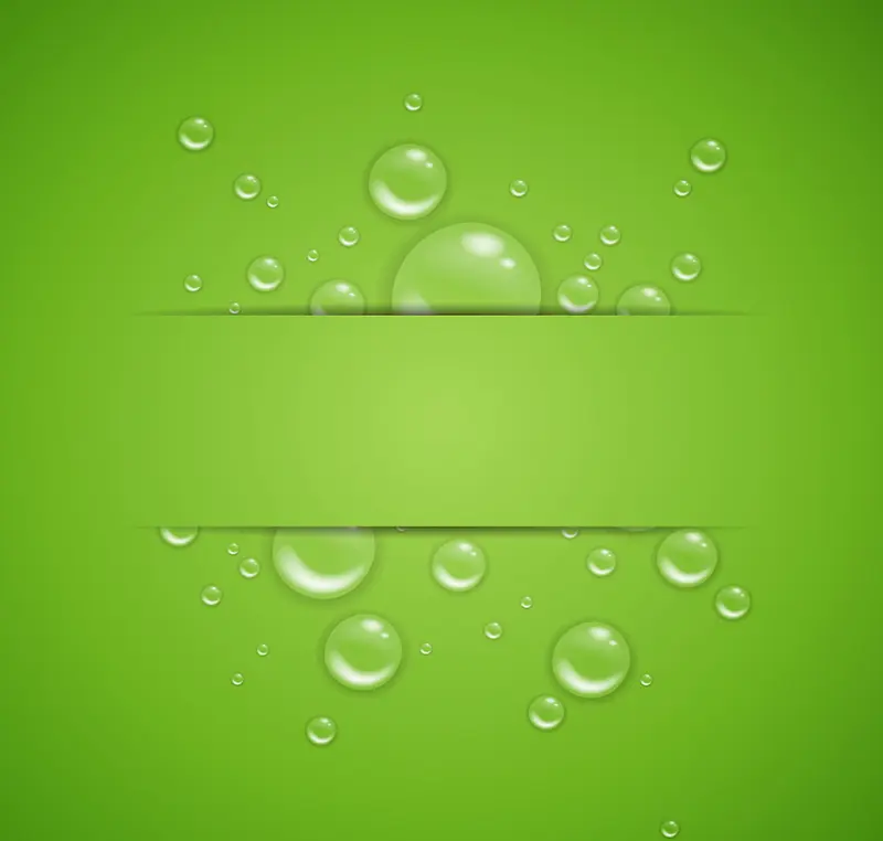 透明气泡绿色背景矢量图