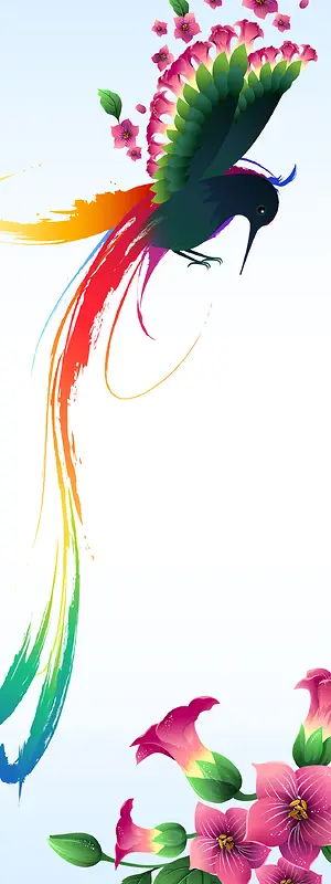 精美飞鸟素材海报设计画面展架