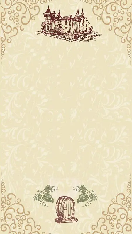 印花古典棕色花纹H5背景