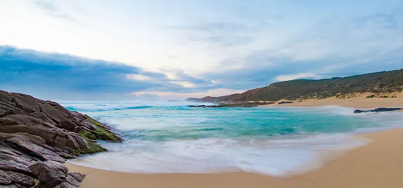 海滩黄昏背景图
