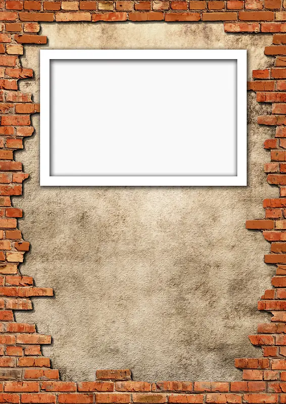 红砖毛坯房窗户海报背景