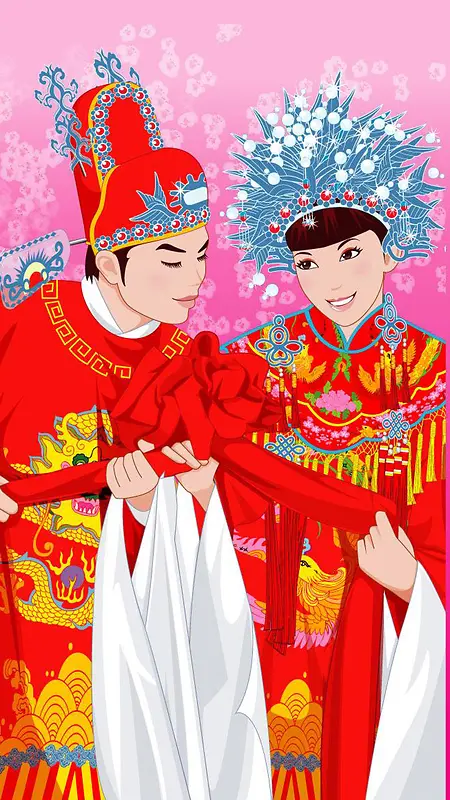 中式婚礼H5背景素材
